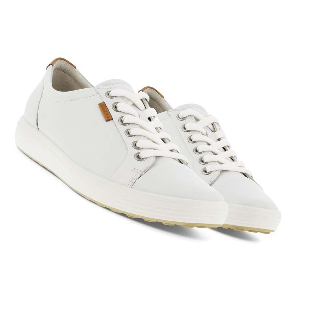 Women's Ecco Soft 7 Casual Shoes White | Canada 68VRW